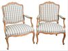 Pair of Louis XV Style Open Armchairs
