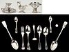 19 pcs. Assorted Flatware incl. Basket of Flowers Coin Silver,