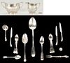 17 Pcs. English Sterling Silver, incl. Sugar, Creamer and Stuffing Spoon