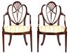 Pair George III Mahogany Shield Back Chairs