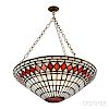 Mosaic Glass Hanging Lamp Attributed to Tiffany