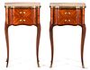 Pr. Louis XV Style Marquetry Nightstands or Commodes