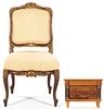 European Miniature Empire Style Chest & Louis XV Style Chair
