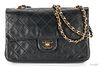 Chanel Classic Double Flap Quilted Black Leather Bag