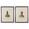 2 McKenney Hall Lithographs w/ Book Sheets