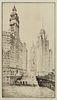 S. Chester Danforth "Three Towers" Etching