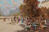 Antonio Gravina Park Scene Oil on Canvas