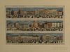 Framed Double-page "Grand Panoramic View of the East Side of Washington Street,   Boston,"