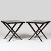 Pair of Lucien Rollin for William Switzer Macassar Ebony, Nickel and Brass 'Wilshire' End Tables