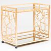 Innova Luxury Group Gilt Metal Lacquered and Mirror 'Monterey' Bar Cart