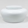 Contemporary Bo-Jia White Glazed Porcelain Jar and Cover