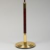 Modern Brass and Wood Lamp