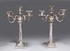 Pair Sterling Silver Five Light Candelabra by Hawksworth Eyre