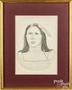 Pencil portrait of a Native American Indian woman