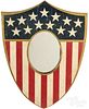 Painted American Shield mirror, mid 20th c.