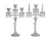A near-pair of Baccarat crystal candelabra