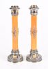 A Pair of Russian Silver Candlesticks