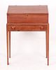 Federal stained pine school master's desk on stand