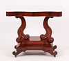 American Classical mahogany and marble pier table
