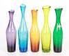 A group of five Blenko glass vases