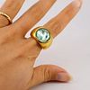 Lalique Crystal 18k Gold Ring