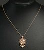 Arts & Crafts Period 10k Black Hills Gold Pendant Necklace c1920s