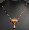 Arts & Crafts Etruscan Revival 14k Gold Necklace c1905