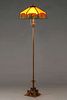 Handel Cattail Overlay Floor Lamp Griffin Base c1910