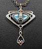 Arts & Crafts Sterling Silver & Crystalline Stone Necklace c1905