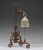 California Spanish Revival Hand-Forged Iron Bell c1920s