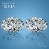 6.02 carat diamond pair Oval cut Diamond GIA Graded 1) 3.01 ct, Color H, VVS2 2) 3.01 ct, Color G, VS1. Appraised Value: $297,900 