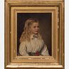 Phillip Spooner Harris (1824-1884) Portrait of a Girl, Oil on canvas,