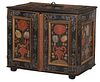 Fine Rare William and Mary Polychromed Valuables Cabinet 