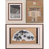 A Group of Three Framed Decorative Works by Various Artists, 20th Century,