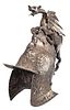 Repousse Metal Helmet with Dragon Finial