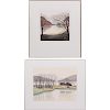 David London (20th Century) 'Lakeside' and 'Late Autumn', Two etchings,