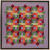 An American Framed Geometric Quilt, 20th Century.
