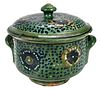 French Tin Glazed Green Covered Vessel
