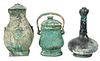 Three Small Chinese Bronze Vessels