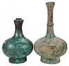 Two Chinese Patinated Bronze Vases 