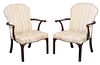 Pair of George III Carved Mahogany Open Armchairs