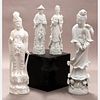 A Group of Four Chinese Blanc de Chine Guanyin Figures, 20th Century,