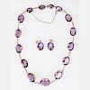 A 14kt. Yellow Gold and Amethyst Necklace,