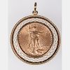 An American $20 Saint Gaudens Gold Coin,