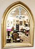 19TH C GOTHIC REVIVAL SILVER GILT BEVELLED MIRROR 43" X 33 1/2" CORDTS MANSION