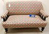 ENGLISH EASTLAKE SETTEE 35"H X 53"WCOVERED IN TAPESTRY FABRIC CORDTS MANSION
