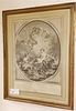 FRAMED 18TH C ENGR THE TRIUMPH OF VENUS BY JEAN DAULLE 19" X 13" CORDTS MANSION