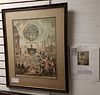 FRAMED ENGR "HE STEERS HIS FLIGHT" LORD GRENVILLE'S INSTALLATION AS CHANCELLOR OF OXFORD 1810 19.5"X15" CORDTS MANSION