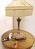 18TH C. CARVED WOOD CANDELSTICK MADE INTO A LAMP 33" CORDTS MASNION