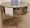 PED BASE MIRRORED TABLE 37"H X 34" DIAM CORDTS MANSION